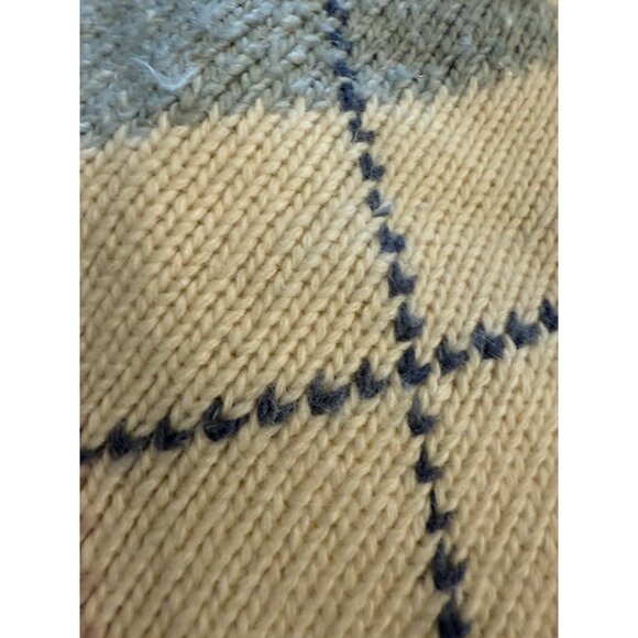 VTG 90 Limited Womens Argyle Sweater Vest S Ivory Pastel Lambswool blend preppy - Picture 9 of 10